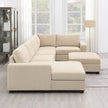 Dellamore 5-piece Fabric Sectional with Storage Ottoman
