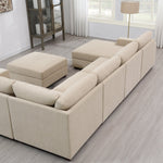 Dellamore 5-piece Fabric Sectional with Storage Ottoman