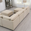 Dellamore 5-piece Fabric Sectional with Storage Ottoman