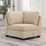 Dellamore 5-piece Fabric Sectional with Storage Ottoman