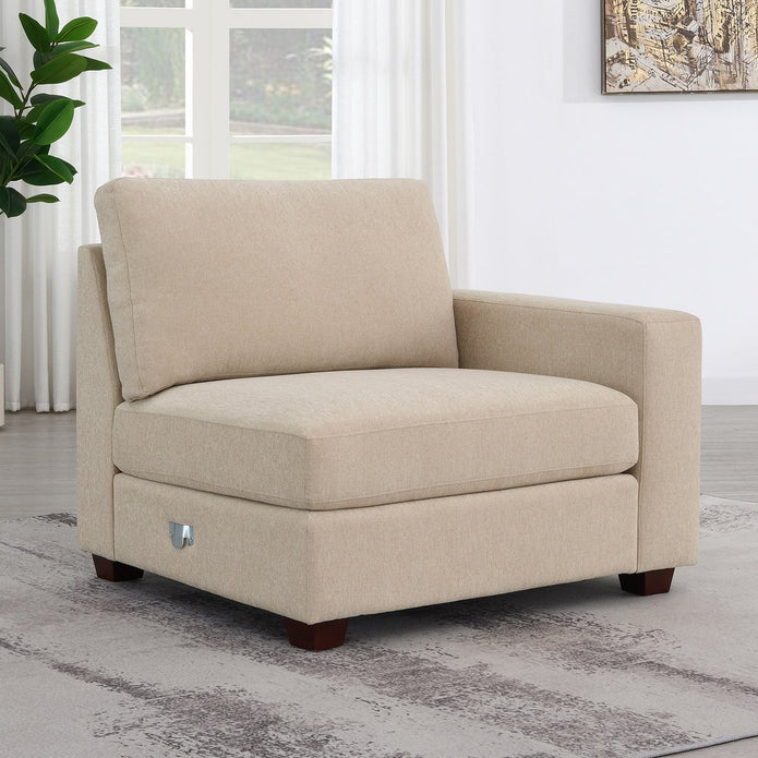 Dellamore 5-piece Fabric Sectional with Storage Ottoman