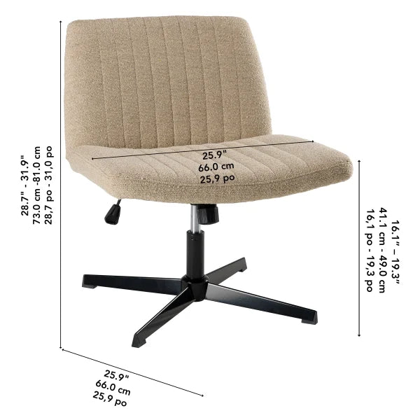 Sutton Armless Fabric Swivel Office Chair