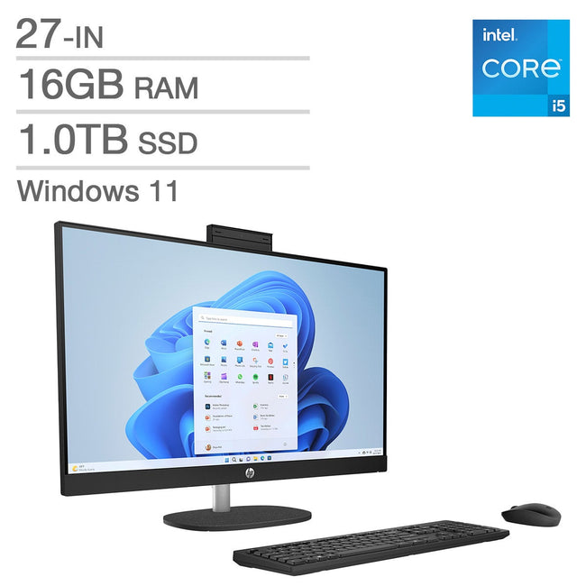 HP 27-in. All-in-One Desktop, Intel Core i5-1334U – 16GB RAM, 1TB SSD