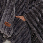 Frye Plush Faux Fur Wearable Throw