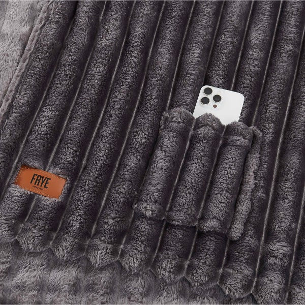 Frye Plush Faux Fur Wearable Throw