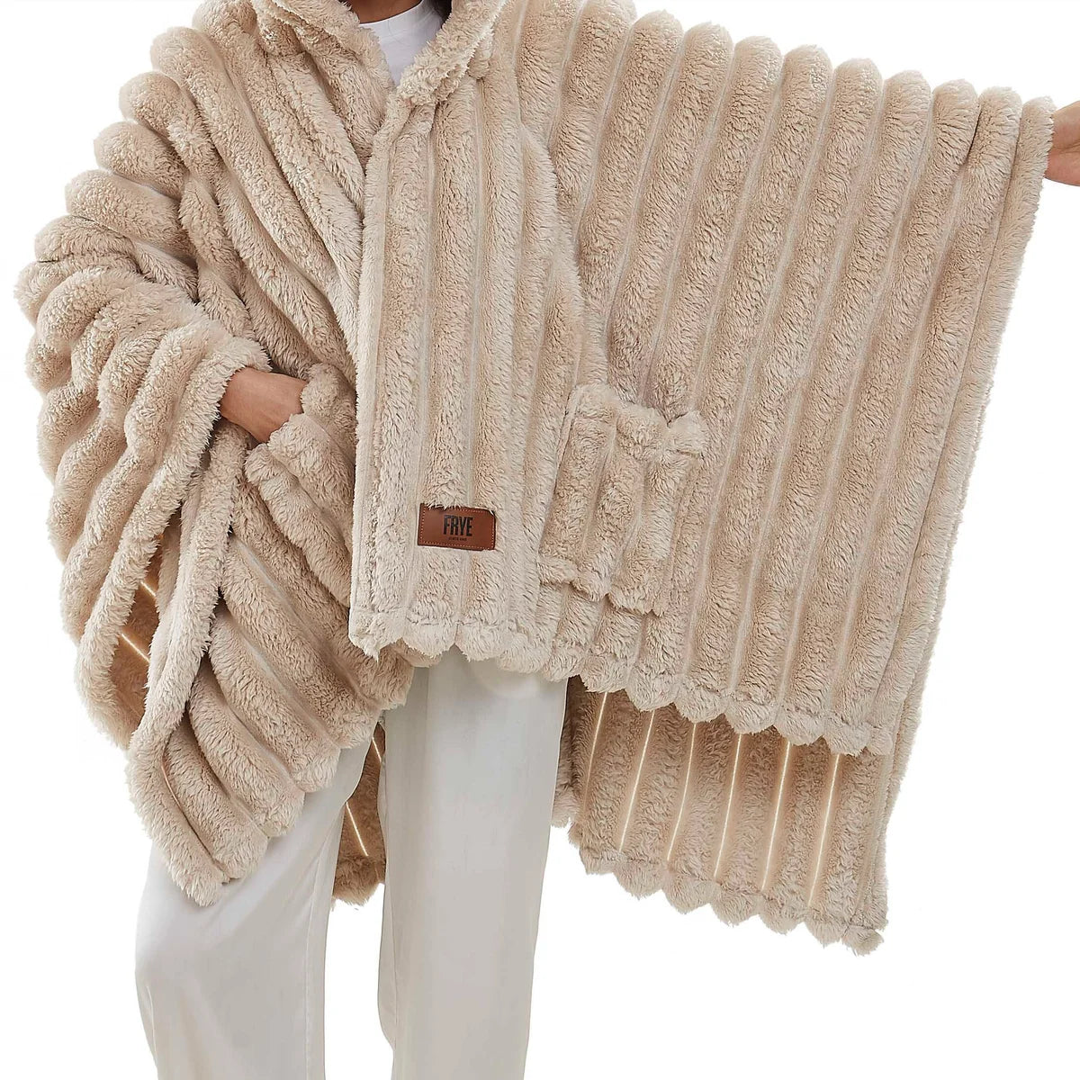 Frye Plush Faux Fur Wearable Throw