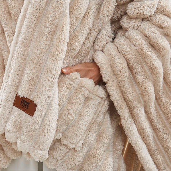 Frye Plush Faux Fur Wearable Throw
