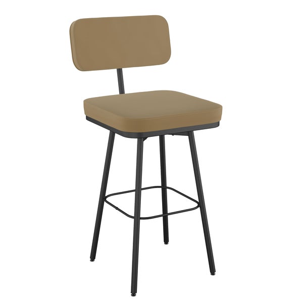 Amisco Tereza Swivel Counter Stool in Polyurethane, Tan