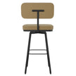 Amisco Tereza Swivel Counter Stool in Polyurethane, Tan