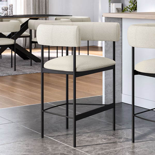Amisco Julius Counter Stool Black Metal Frame