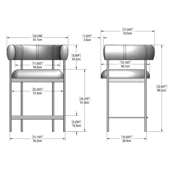Amisco Julius Counter Stool Black Metal Frame