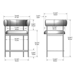 Amisco Julius Counter Stool Black Metal Frame