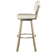 Amisco Alek Swivel Counter Stool, Beige and Gold