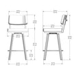 Amisco Alek Swivel Counter Stool, Beige and Gold