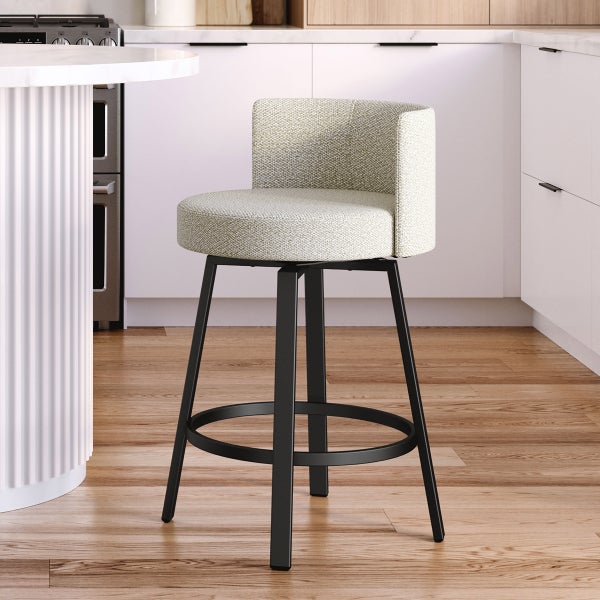 Amisco Cristina Swivel Counter Stool Black Metal Frame