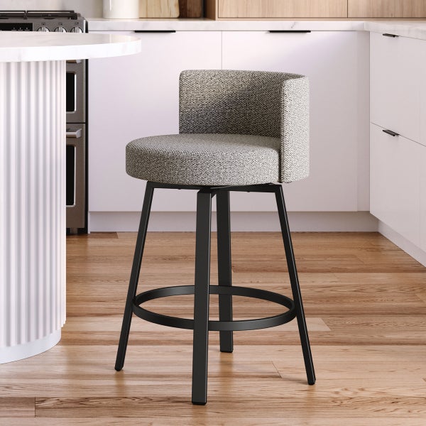 Amisco Cristina Swivel Counter Stool Black Metal Frame