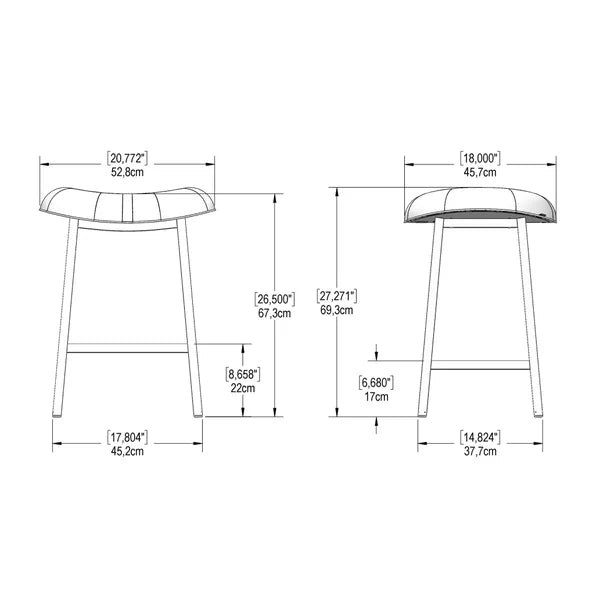 Amisco Winston Counter Stool Black Metal