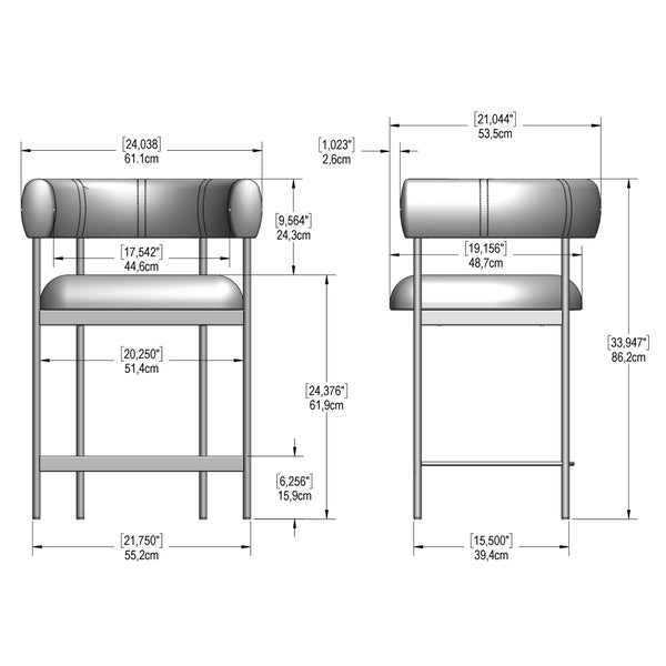 Amisco Julius Counter Stool Bronze Metal Frame