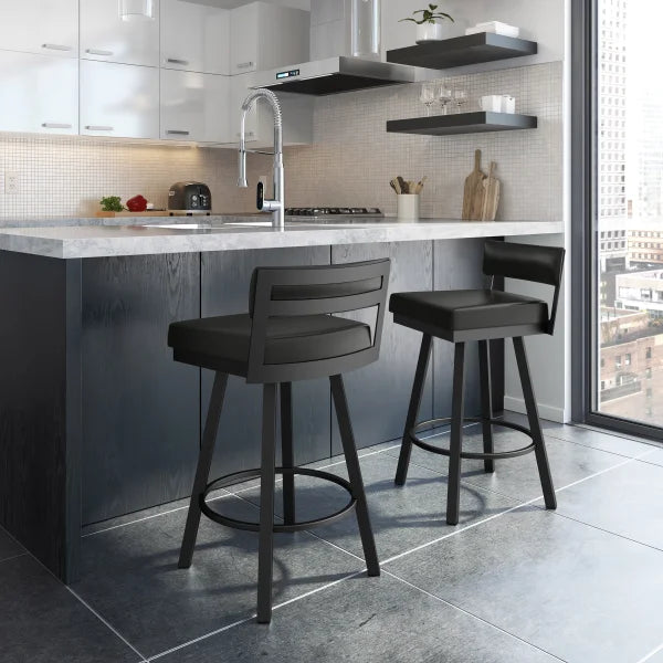 Amisco Travis Swivel Counter Stool, Black