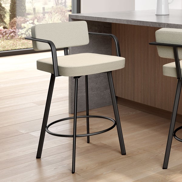 Amisco Triana Swivel Counter Stool in Bouclé Polyester