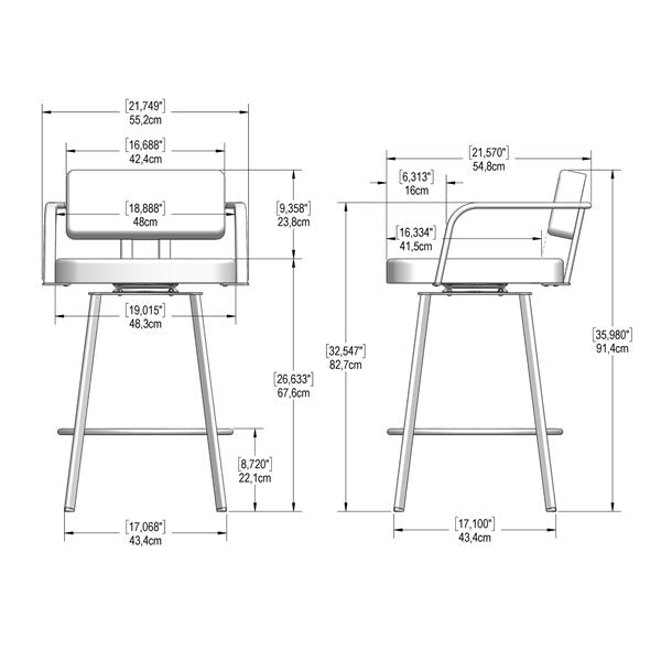 Amisco Triana Swivel Counter Stool in Bouclé Polyester