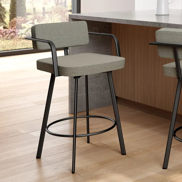 Amisco Triana Swivel Counter Stool in Bouclé Polyester