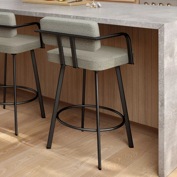 Amisco Triana Swivel Counter Stool in Bouclé Polyester