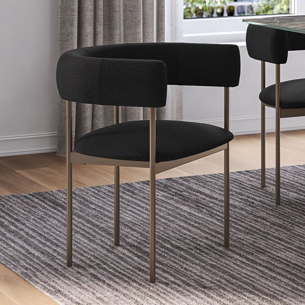 Amisco Julius Dining Chair with Bronze Metal Frame