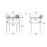 Amisco Julius Dining Chair with Bronze Metal Frame