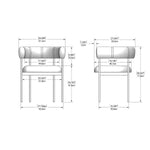 Amisco Julius Dining Chair with Bronze Metal Frame