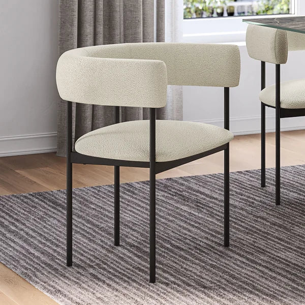 Amisco Julius Dining Chair with Black Metal Frame