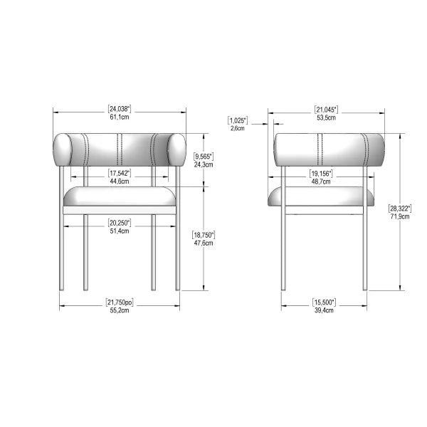 Amisco Julius Dining Chair with Black Metal Frame