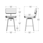 Amisco Tereza Swivel Counter Stool in PVC, Beige