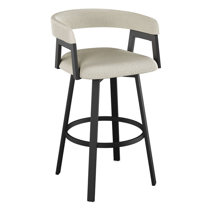 Amisco Caris Swivel Counter Stool Black Metal Frame