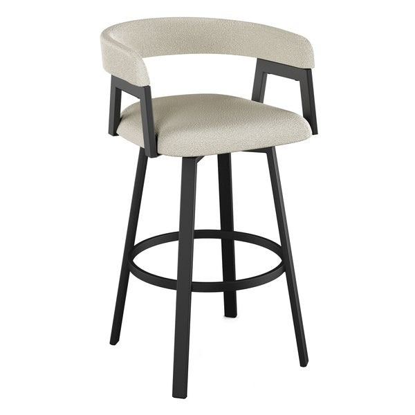 Amisco Caris Swivel Counter Stool Black Metal Frame