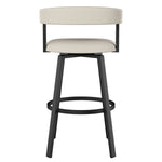 Amisco Caris Swivel Counter Stool Black Metal Frame