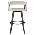 Amisco Caris Swivel Counter Stool Black Metal Frame