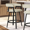 Amisco Caris Swivel Counter Stool Black Metal Frame
