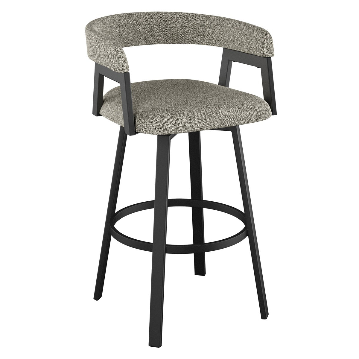 Amisco Caris Swivel Counter Stool Black Metal Frame