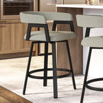 Amisco Caris Swivel Counter Stool Black Metal Frame