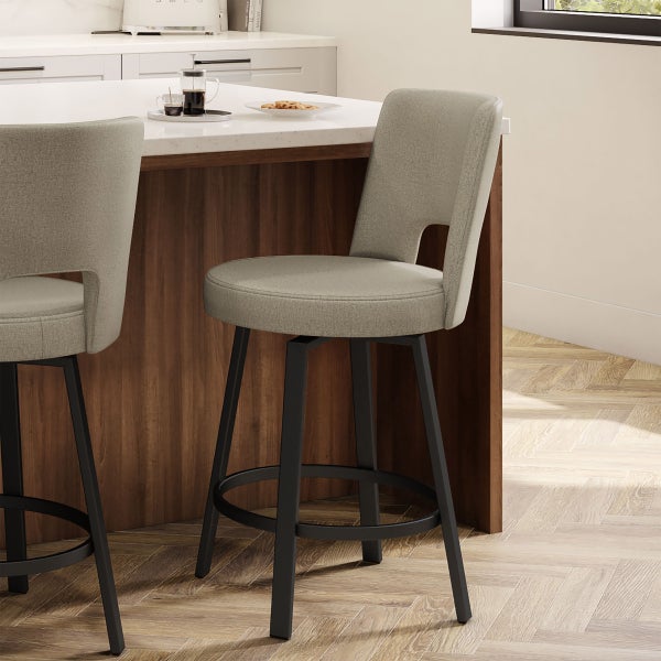 Amisco Beckett Swivel Counter Stool Black Metal Frame