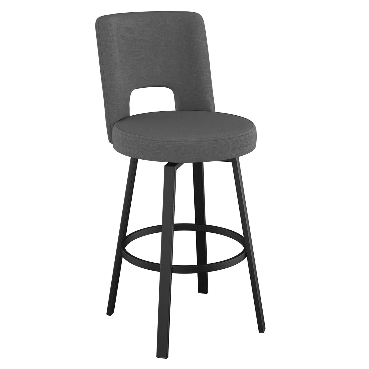 Amisco Beckett Swivel Counter Stool Black Metal Frame