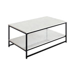 Appollo Brigitte 2-tiered Metal Coffee Table with Marble Top