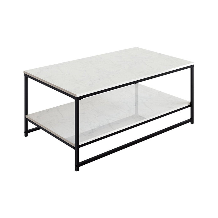 Appollo Brigitte 2-tiered Metal Coffee Table with Marble Top