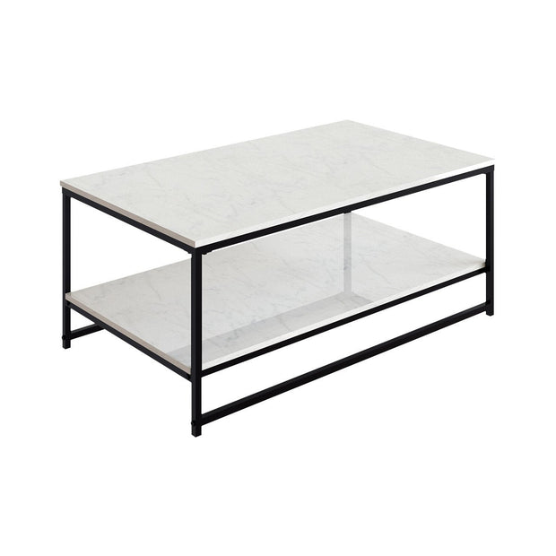 Appollo Brigitte 2-tiered Metal Coffee Table with Marble Top