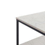 Appollo Brigitte 2-tiered Metal Coffee Table with Marble Top