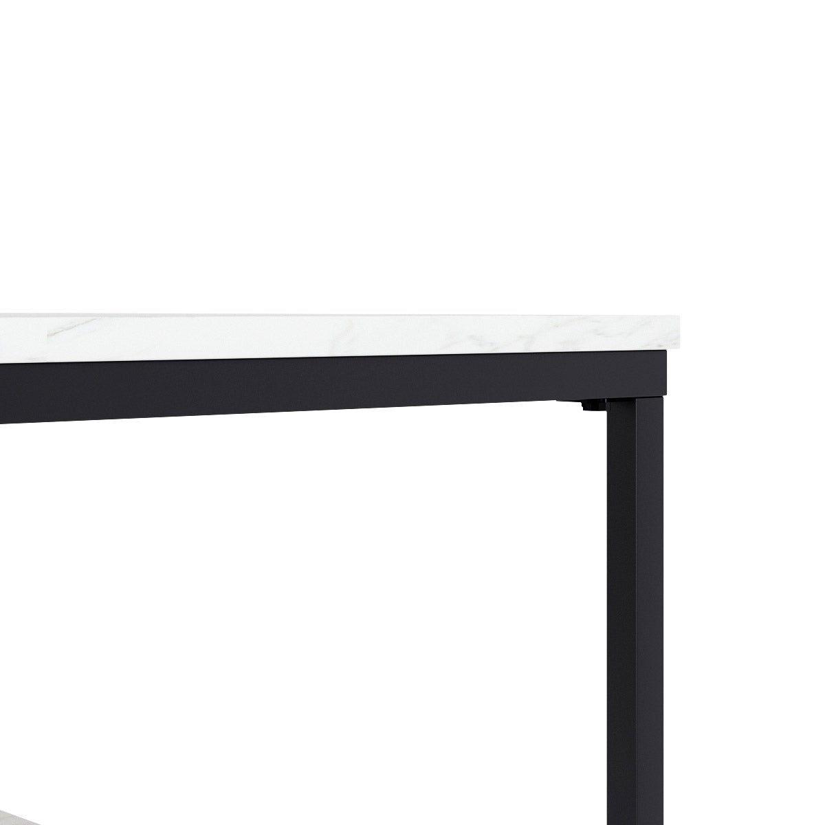 Appollo Brigitte 2-tiered Metal Coffee Table with Marble Top