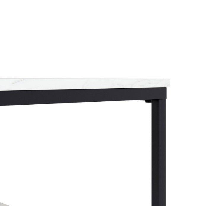 Appollo Brigitte 2-tiered Metal Coffee Table with Marble Top