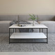 Appollo Brigitte 2-tiered Metal Coffee Table with Marble Top