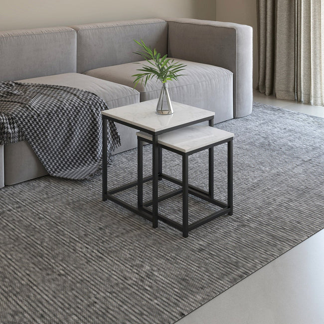 Appollo Roland Nesting Side Tables with Marble Top
